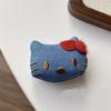 Acessórios de Cabelo Doces para Menina, Elástico Alto, Tendão de Borracha, Broche de Pinça de Cabelo, Presilha de Cabelo, Elástico de Cabelo, Anel de Cabelo de Gato KT Denim Vintage Fofo