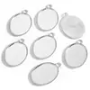 40*30 Diámetro Interior Piedra de Tiempo Ovalada Base Metálica DIY Aleación Accesorio de Joyería Colgante C91