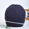 Tira reflectante para ciclismo nocturno, gorro de punto para otoño e invierno, gorro de fábrica, gorro de lana de punto de color fluorescente para ciclismo nocturno al aire libre