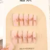 Unhas Postiças Mais Vendidas do Xiaohongshu, Unhas Olho de Gato, Adesivos Simples de Francesinha, 10 Peças de Unhas Postiças Feitas à Mão Codificadas