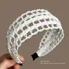 Diadema tejida negra de ala ancha para mujer, adecuada para uso diario, alto soporte craneal, antideslizante, accesorio para el cabello que no se cae