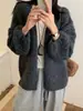 Cárdigan de punto casual, relajado y chic sin esfuerzo con mangas tipo linterna para mujer, nueva colección otoño/invierno, abrigo suéter de color liso de corte holgado
