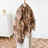 Outono Inverno Novo Xale Listrado Floral Boêmio Fio Cardado Masculino Feminino Tassels Quentes Roupa Externa Manto Lenço Cachecol