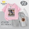 2025 Tongtongge Hombre de Palo de Madera Abstracto Shanhaijing Manga Corta Ropa para Niños y Niñas Camiseta Tops Estampados y Conjuntos de Pantalones Cortos