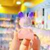 Llavero de Conejo Transparente de Cristal Degradado Colgante Creativo de Oso Celebridad de Internet para Pareja Bolso Escolar Llavero Exquisito para Llave de Coche de Mujer