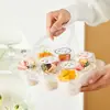 Caixa de embalagem para cupcake para 4/6 unidades, forma de muffin de 2 peças para creme de confeiteiro, caixa transparente para tortinha de ovo para assar e levar