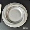 Plato de Cena de Acero Inoxidable Estilo Coreano, Plato Retro para Pasta, Plato Estilo Occidental, Plato para Ensalada, Plato Redondo Profundo Estilo Industrial, Plato para Cangrejos