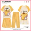 Pijama de Verano para Niños Camisón de Dibujos Animados Ropa de Casa para Niñas Pantalones Cortos de Manga Corta para Niños Conjunto de Cuatro Piezas Ropa Infantil al por Mayor