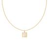 Collar XL201 sencillo geométrico liso concha cuadrada cadena clavicular acero titanio chapado color oro 18K no se desvanece fácilmente