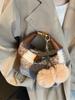 Bolso Pequeño de Cuadros de Lana Retro Transfronterizo para Mujer 2024 Nuevo Bolso de Hombro Cruzado de Moda Otoño e Invierno Bolso Dumpling de Mano
