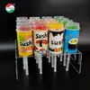 Soporte de exhibición transparente acrílico para tubos push de sushi, soporte cuadrado de 16 agujeros para pastelitos de paleta push pop para exhibición en tienda