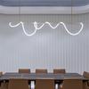 Luminária Minimalista para Sala de Jantar Luz de Luxo Arte Nota Lustre Designer Criativo Luminária de Tira Lâmpada de Linha para Mesa de Jantar Bar