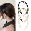 Versión Coreana Ins Simple Versátil Diadema de Acrílico con un Toque de Alta Gama, Dientes Doble Capa Cruzada Hueca Diadema para Lavarse la Cara y Sujetar el Cabello