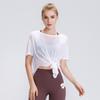 Nova Loose Yoga Top Feminina Proteção Solar Roupas Esportes T-shirt Split Blusa Ginásio Fina Quick Dry Roupas Atacado