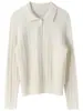 Suéter de punto trenzado 100% lana para mujer, nueva colección otoño 2026, color liso, adecuado para el trabajo, top tipo suéter polo
