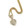 Collar con Colgante de Corazón de Azúcar de Roca Popular Transfronterizo Europeo y Americano Diseño de Nicho Cobre Incrustado Circonita Joyería de Estilo Hip-Hop de Lujo Ligero para Mujeres