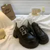 Mocasines Estilo Británico Mujer Otoño Nuevo Plataforma Tacón Grueso Moda Retro Mary Janes Pequeños Zapatos de Piel