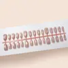 Pêssego Leite Claro Suave Marrom Nude Olho de Gato Estilo Coreano Acabamento Cool Unhas Usáveis 30 Peças Disponíveis para Atacado