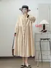 Vestido Longo Xadrez Fresco e Doce Estilo Japonês para Mulheres Outono 2025 Solto Emagrecedor Vestido Longo Atacado