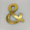 Adesivos de parede decorativos 3D autoadesivos de grama acrílica dourada com letras espelhadas para sala de estar e quarto