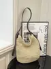 Bolso Tejido de Moda Yuezi para Mujer 2026 Nuevo Estilo Vacaciones en la Costa Bolso de Hombro Cruzado Gran Capacidad Bolso Tote Simple