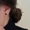 Elegante Simples Pequeno Estilo Casual Quadrado Preto Ear Studs Requintado All-match High-end Brincos de Agulha de Prata para Mulheres