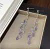 [Mariposa Chapada en Oro] Pendientes de Flor con Borla de Diamante Brillante Estilo Coreano Super Hada, Exagerados y de Moda, Alto Valor Estético, Accesorios de Oreja con Borla de Primavera