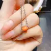 Venta al por mayor de fábrica Popular Collar de Ópalo de Fuego Natural Plata S925 Incrustado Piedra Principal 6*8 Joyería de Lujo Venta Directa de Fábrica