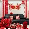 Decoración de habitación de boda, ambiente de toda la casa, decoración de pared de boda, cortinas, guirnaldas, decoraciones de boda para las habitaciones y salas de estar del novio y la novia