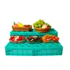Cesta Plegable de Plástico Cesta de Frutas Caja Giratoria de Verduras Estante Exhibidor para Frutería de Supermercado Estante Soporte de Pie Plástico