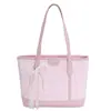 Moda Tendência 2025 Transfronteiriça Cor Contrastante Casual para o Dia a Dia Bolsa Feminina de Grande Capacidade Bolsa Tote Simples e Versátil de Ombro