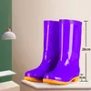 Botas de borracha de cano alto com forro de fleece, galochas impermeáveis, protetores de sapato de borracha, botas d'água para mulheres, adultos, uso na cozinha, quentes, inverno