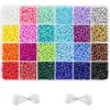 Mini cuentas de vidrio iridiscentes, colores surtidos, para joyería hecha a mano, aretes, collares y otros accesorios