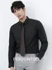 Camisa de vestir para hombre 100% algodón puro, color liso, antiarrugas, manga larga, fácil de cuidar, no necesita planchado, para uso profesional