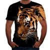 Comércio exterior transfronteiriço novo animal impressão 3dt-shirt Tigre manga curta leão dos homens T-shirt lazer novo cão lobo roupas masculinas