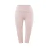 Calça de Yoga de Verão Estilo Americano de Cintura Alta e Alta Elasticidade, Calça Cropped, Slim Fit Elástica para Corrida, Fitness, Pilates, Calça Esportiva