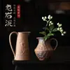 Jarrón Antiguo de Arcilla Rocosa, Florero Cerámico Retro, Arreglo de Flores Secas para Sala de Estar en Casa, Decoración de Escritorio para Plantas Verdes Hidropónicas, Jarrón Pequeño