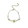 Pulseira de Cintura Pequena com Toque de Luxo Leve de Alta Qualidade Galvanizada a Ouro Real 14K Microincrustada com Zircônia Simples Versátil Moda Primeira Joia