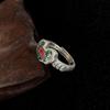 Anillo de la suerte de estilo étnico para mujer, anillo de boca esmaltado con gota de dinero, anillo de estilo dulce, regalo de moda, directo de fábrica, plata