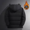 Casaco de Algodão Quente Casual Estilo Novo Americano Solto e Confortável para Pessoas de Meia-Idade e Idosos, Casaco Superior de Algodão com Forro de Fleece à Prova de Vento de Inverno