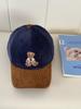 2024 Otoño e Invierno Nueva Gorra con Visera de Oso Bordado para Mujer Más Fácil de Combinar Linda Gorra de Béisbol Circunferencia de Cabeza Grande Mostrando Cara Sombrero Pequeño a la Moda