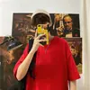 Camiseta de color liso estilo Hong Kong marca de moda para hombre manga corta holgada moderna 2022 nuevo media manga top de pareja para hombre y mujer moderno
