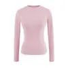 Alternativa à Skims, camiseta Kardashian justa de gola redonda e manga longa para mulheres, elástica, justa ao corpo, modeladora, para usar por baixo, top canelado hot girl