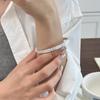 Pulsera de tobillo plata s999 cuerpo completo corazón real roto hielo hielo pulsera mujer simple alta gama ins aliento de bebé estrella pulsera versión gruesa de alta resistencia