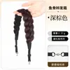 Diadema Trenzada Espina de Pescado Magnética para Mujer, Accesorio para el Cabello Trenzado Integrado, Diadema con Cobertura Alta de Corona, Cabello Largo Trenzado