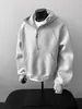 Sudadera con Capucha y Media Cremallera Nueva de Otoño e Invierno para Hombre, Moderna, Versátil, Casual, Holgada, Estructura Pesada Americana, Top Moderno