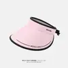 Chapéu de Sol Ins de Borracha Preto Estilo Coreano Chapéu de Sol com Top Aberto Chapéu de Palha Largo da Moda Headband Chapéu de Sol Feminino