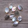Colgante de Concha de Perla con Borde Chapado en Oro Agujero Único Agujero Doble Agujero Pasante Diversas Formas Accesorios Materiales DIY Hechos a Mano