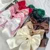 Pinza para el pelo grande de clip de resorte con lazo de satén popular transfronterizo, pasador de color sólido para mujeres, accesorios para el cabello