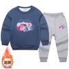 Conjunto de Suéter de Veludo Infantil Little Pony 2022 Outono e Inverno Novo Estilo Tops e Calças Conjunto de Duas Peças para Meninos e Meninas